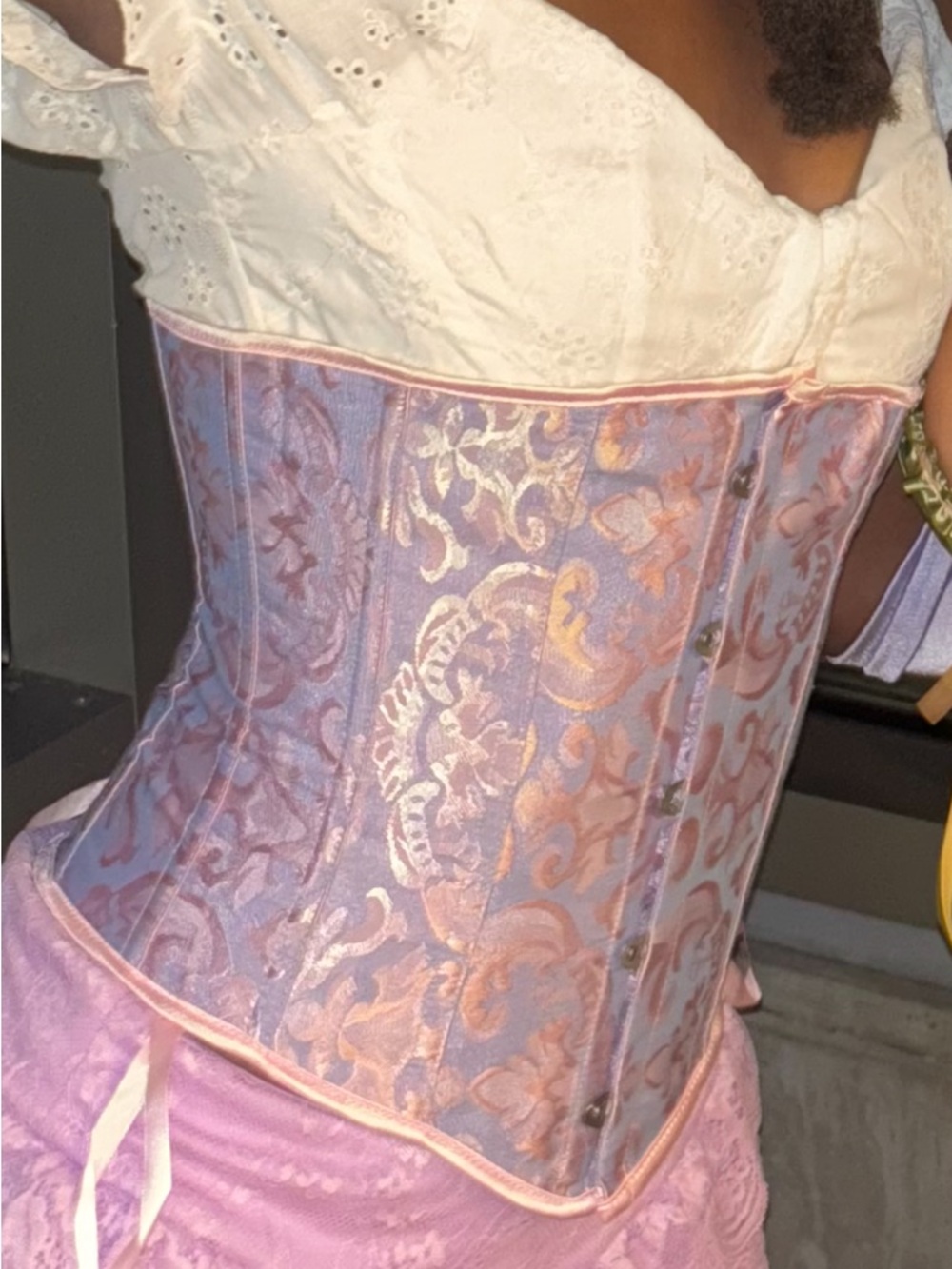 Lavender Waist Corset with Pink Accents